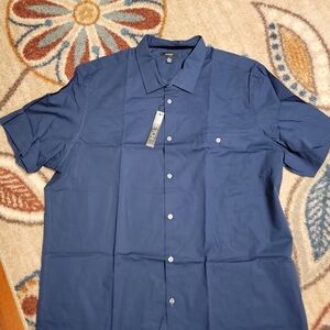 Men's Blue Short Sleeve Shirt